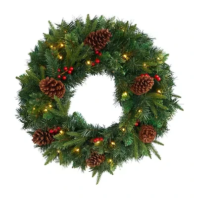 Nearly Natural Pre-Lit Wreath