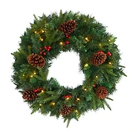 Nearly Natural Pre-Lit Wreath