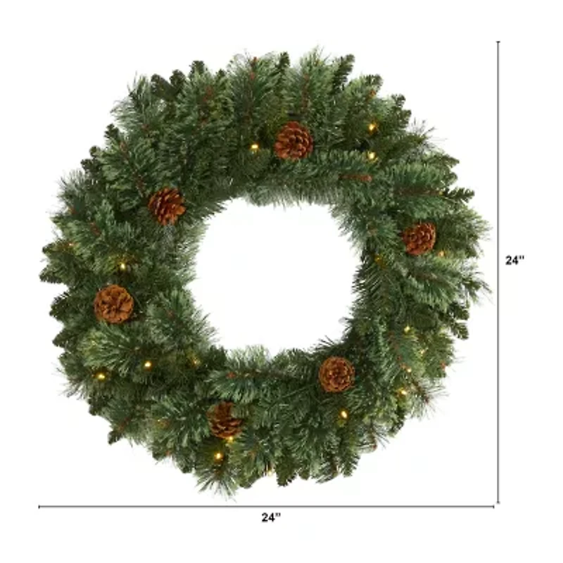Nearly Natural Pre-Lit Wreath