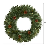 Nearly Natural Pre-Lit Wreath