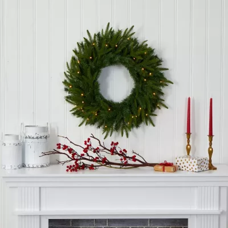 Nearly Natural Pre-Lit Wreath