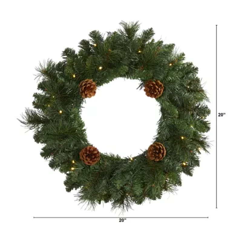 Nearly Natural Pre-Lit Wreath