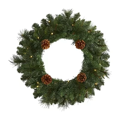 Nearly Natural Pre-Lit Wreath