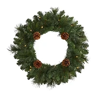 Nearly Natural Pre-Lit Wreath