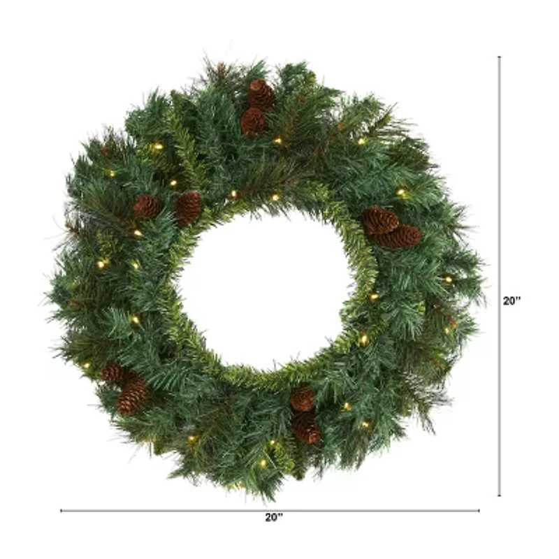 Nearly Natural Pre-Lit Wreath