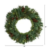 Nearly Natural Pre-Lit Wreath