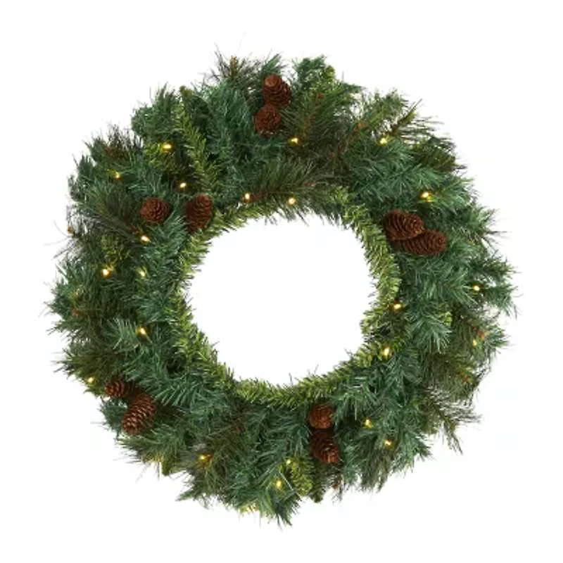 Nearly Natural Pre-Lit Wreath