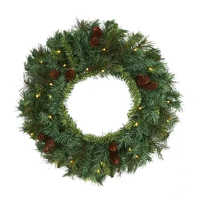 Nearly Natural Pre-Lit Wreath