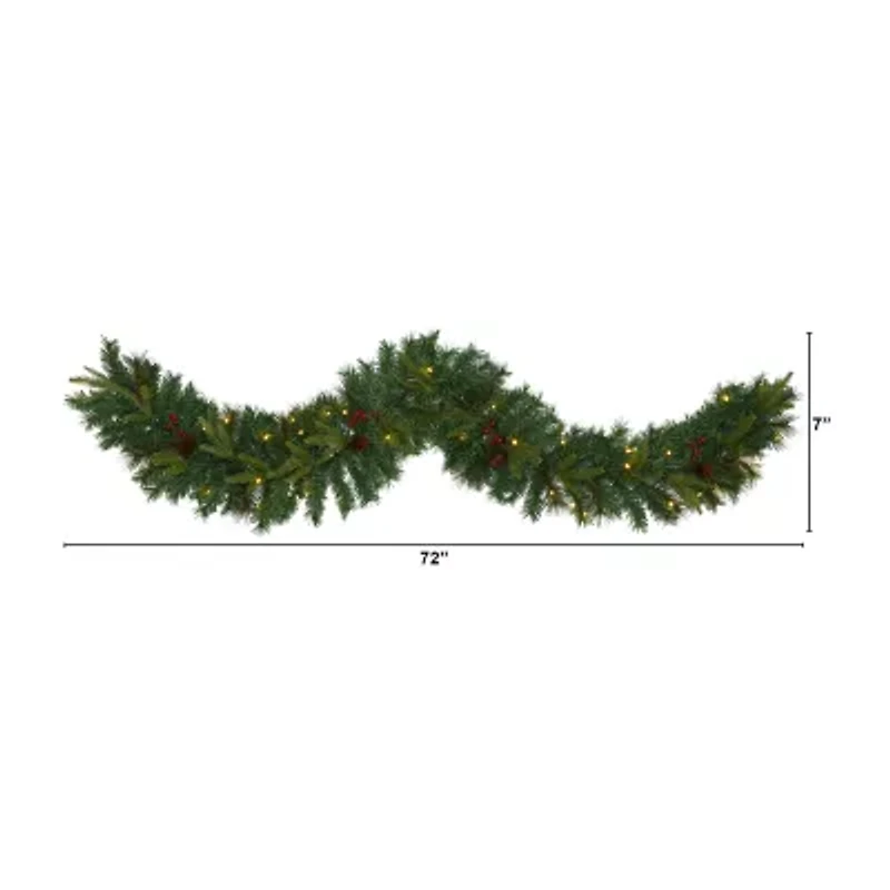 Nearly Natural Pre-Lit Christmas Indoor Garland