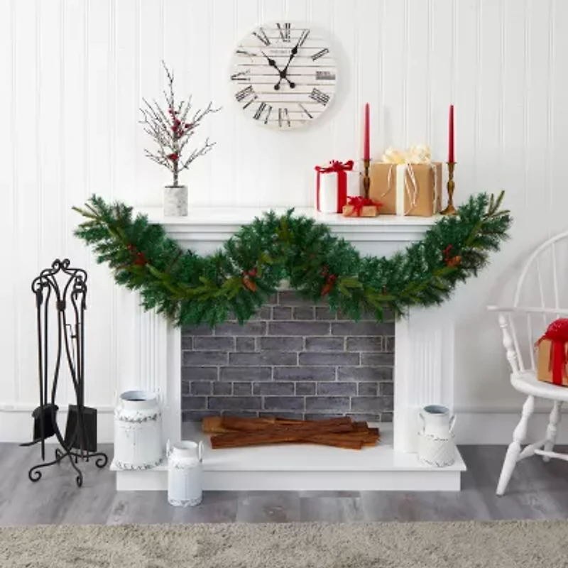 Nearly Natural Pre-Lit Christmas Indoor Garland