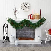 Nearly Natural Pre-Lit Christmas Indoor Garland