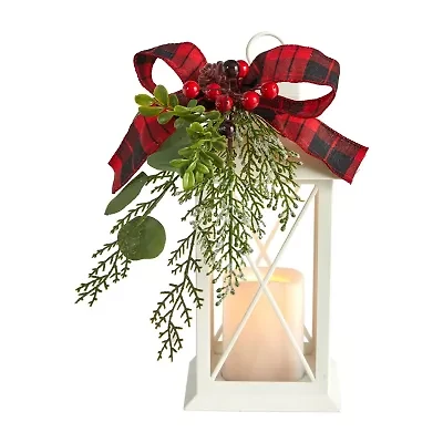 Nearly Natural Berry Pine Lighted Christmas Tabletop Decor