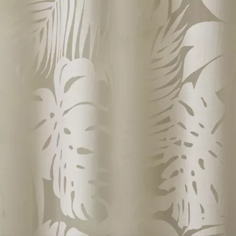 Madison Park Kauna Palm Leaf Grommet Top Sheer Single Curtain Panel