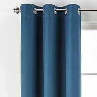 Distant Lands Maura Textured Solid Grommet Top 100% Blackout Single Curtain Panel