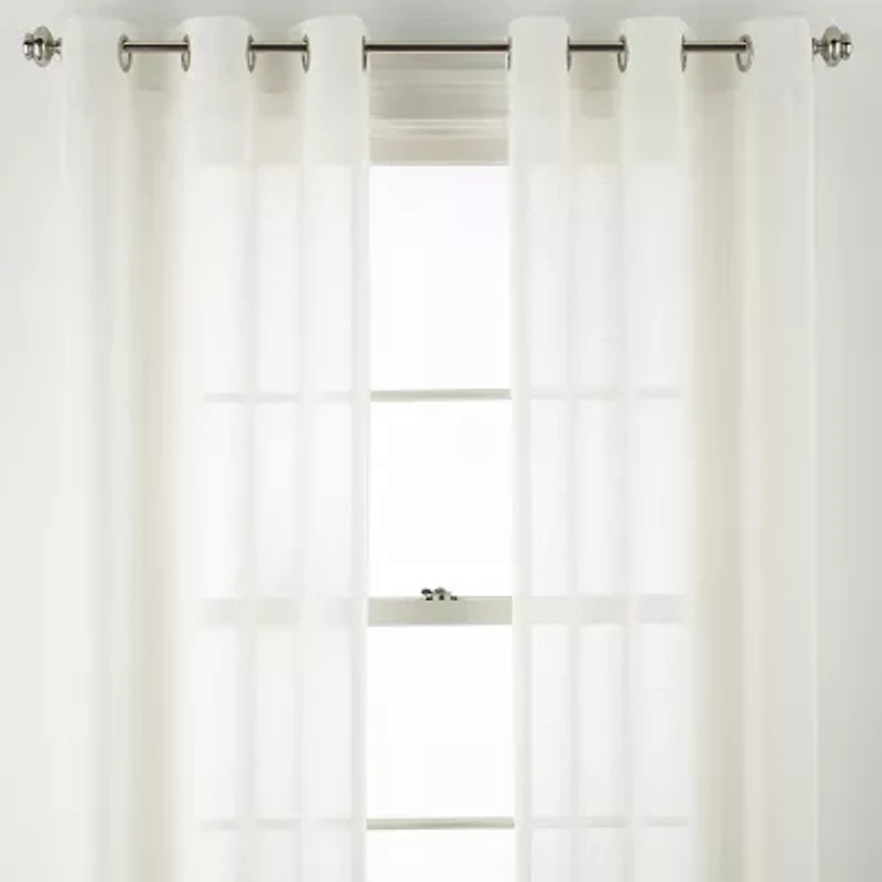 Distant Lands Fiji Solid Grommet Top Sheer Single Curtain Panel