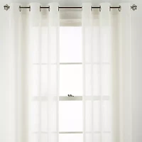 Distant Lands Fiji Solid Grommet Top Sheer Single Curtain Panel