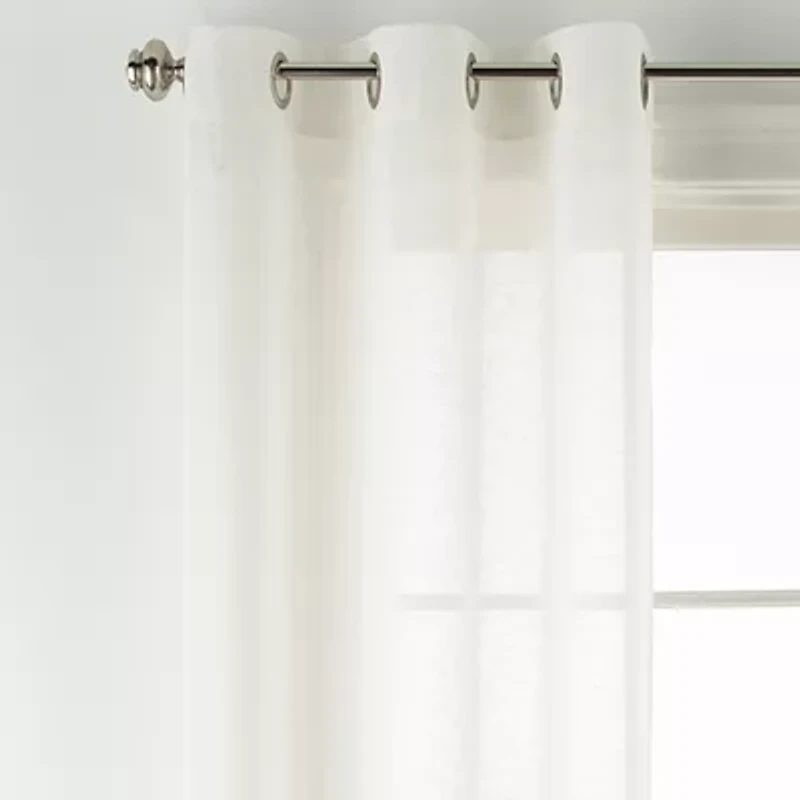 Distant Lands Fiji Solid Grommet Top Sheer Single Curtain Panel