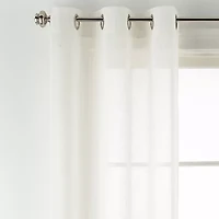 Distant Lands Fiji Solid Grommet Top Sheer Single Curtain Panel