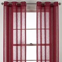 Distant Lands Fiji Solid Grommet Top Sheer Single Curtain Panel
