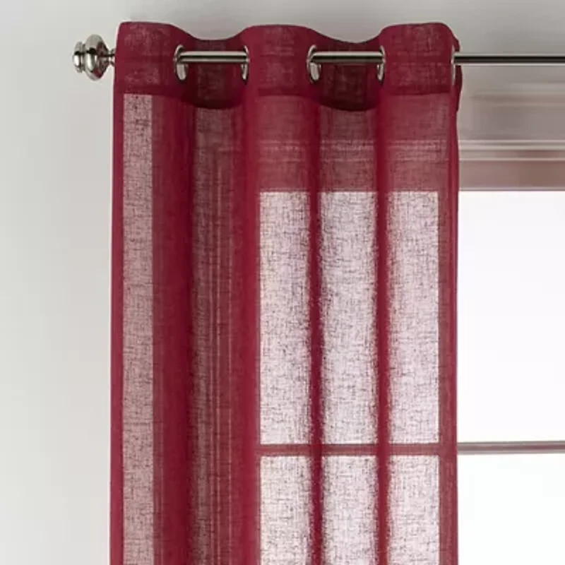 Distant Lands Fiji Solid Grommet Top Sheer Single Curtain Panel