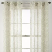 Distant Lands Fiji Printed Grommet Top Sheer Single Curtain Panel
