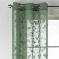 Distant Lands Diamond Clip Grommet Top Sheer Single Curtain Panel