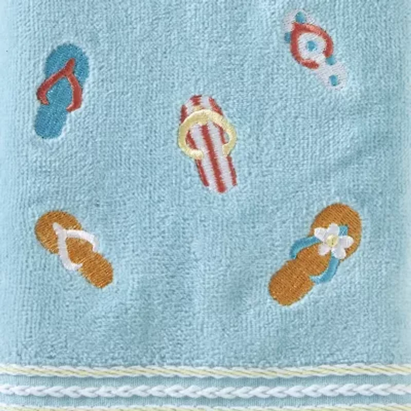 Saturday Knight Flip Flop On Blue 2-pc. Hand Towel