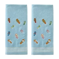 Saturday Knight Flip Flop On Blue 2-pc. Hand Towel