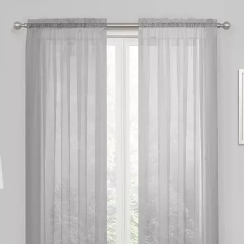 Regal Home Solid Voile Rod Pocket Sheer Single Curtain Panel