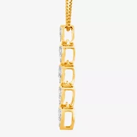 Womens 1/4 CT. T.W. Lab Grown White Diamond 14K Gold Over Silver Heart 18 Inch Pendant Necklace