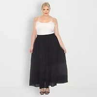 White Mark Womens Plus Maxi Skirt