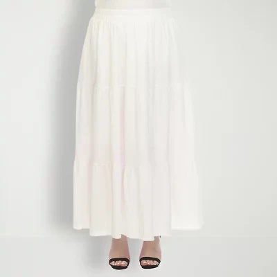 White Mark Womens Plus Maxi Skirt