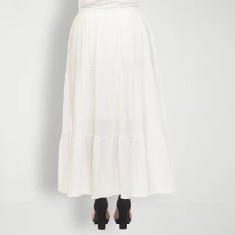 White Mark Womens Plus Maxi Skirt