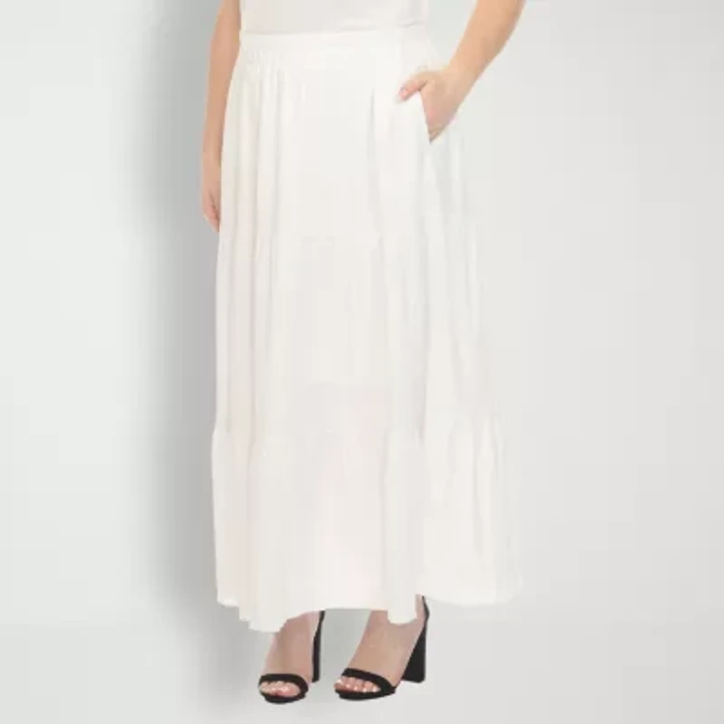 White Mark Womens Plus Maxi Skirt