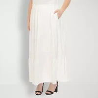White Mark Womens Plus Maxi Skirt
