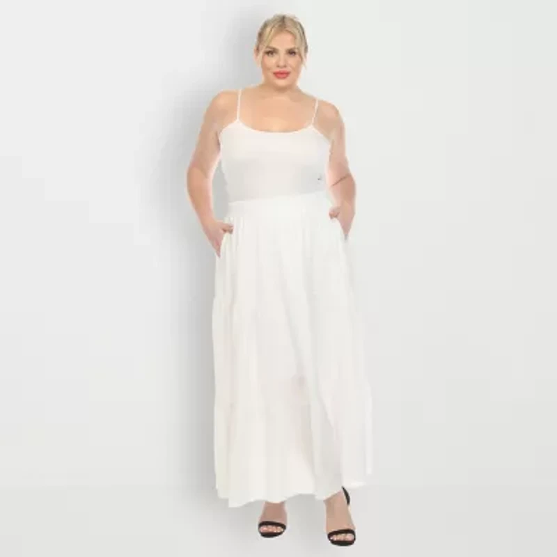 White Mark Womens Plus Maxi Skirt