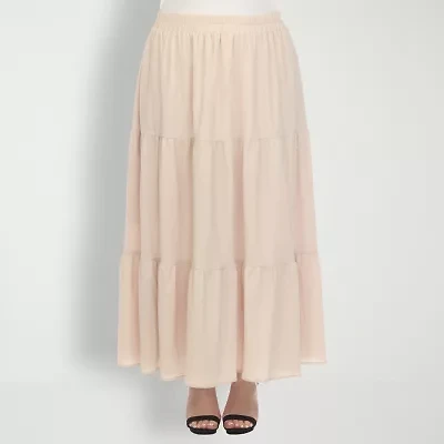 White Mark Womens Maxi Skirt Plus
