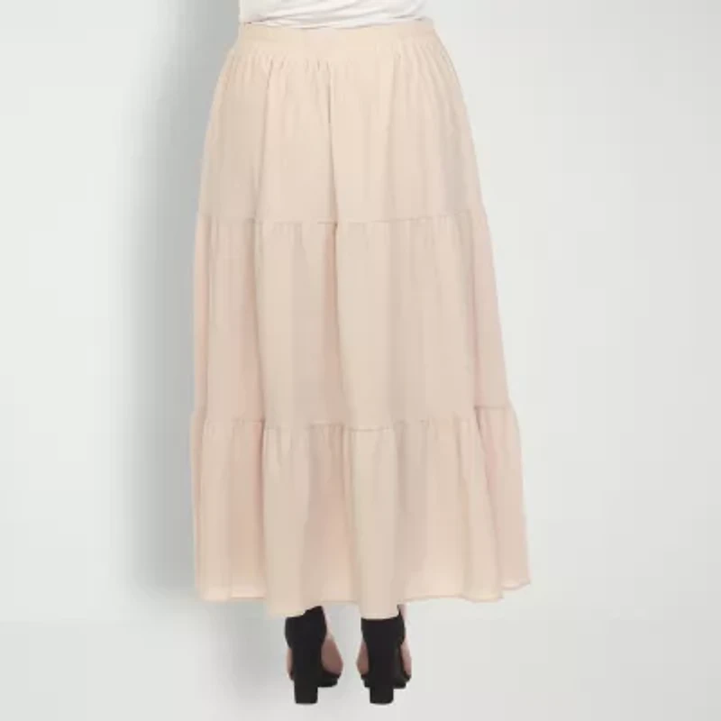 White Mark Womens Plus Maxi Skirt
