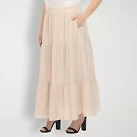 White Mark Womens Plus Maxi Skirt
