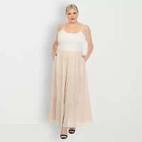 White Mark Womens Plus Maxi Skirt