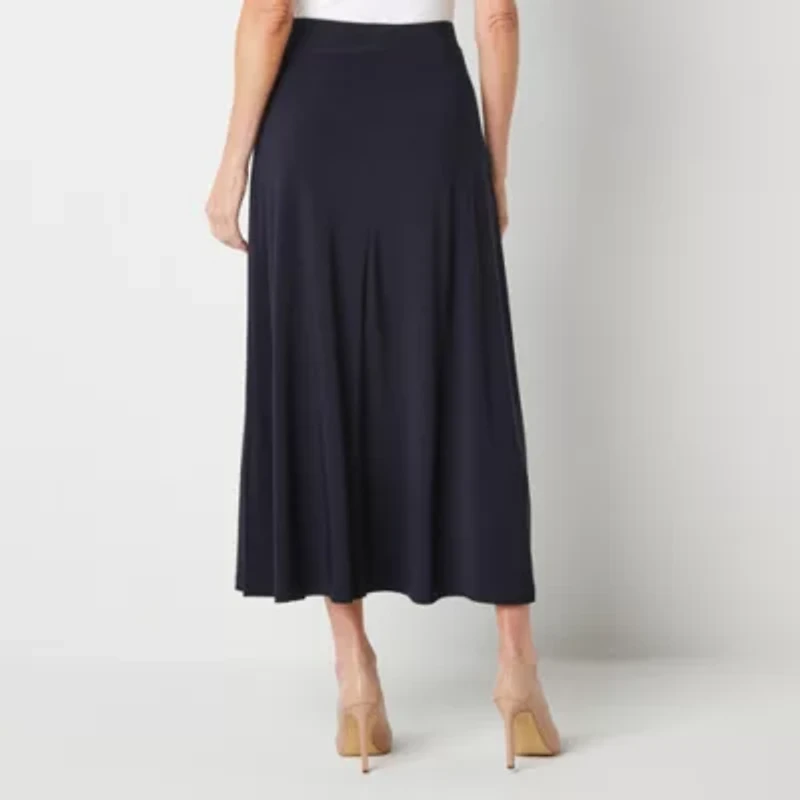 Black Label by Evan-Picone Knit Womens Mid Rise Maxi Skirt