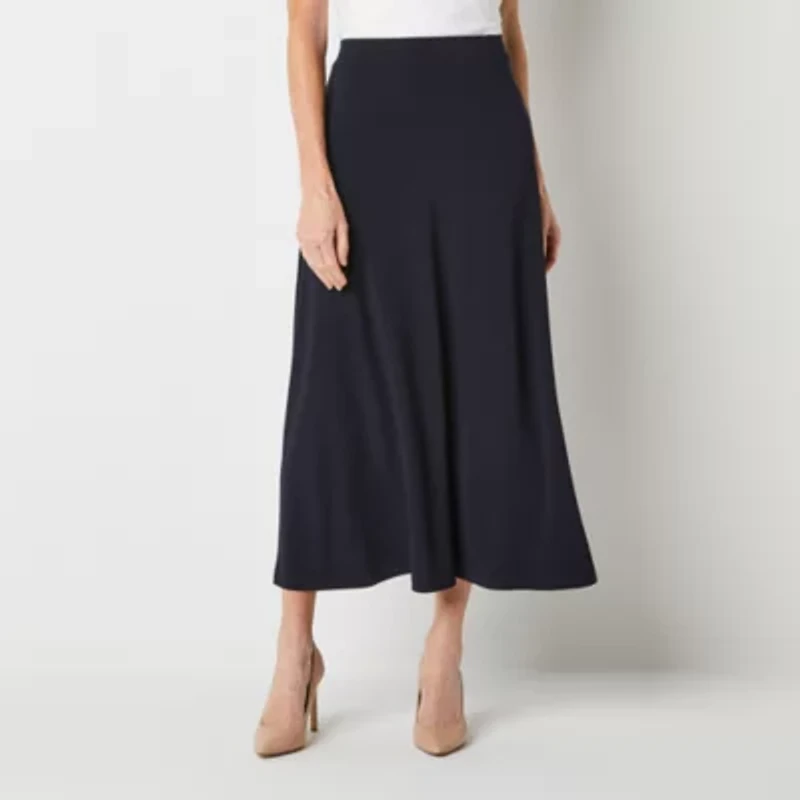 Black Label by Evan-Picone Knit Womens Mid Rise Maxi Skirt