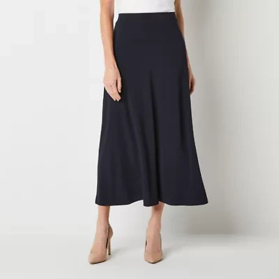 Black Label by Evan-Picone Knit Womens Mid Rise Maxi Skirt