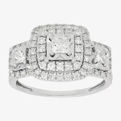 Limited Quantities! Womens 1 CT. T.W. Natural White Diamond 10K White Gold 3-Stone Engagement Ring