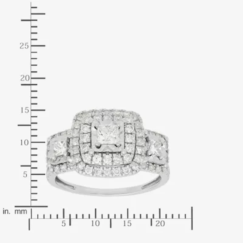 Limited Quantities! Womens 1 CT. T.W. Natural White Diamond 10K White Gold 3-Stone Engagement Ring