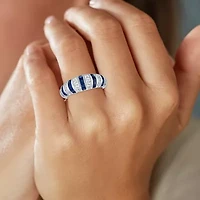 Womens Gemstone Sterling Silver Cocktail Ring