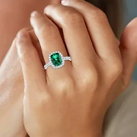 Womens Lab Created Gemstone Sterling Silver Halo Cocktail Ring