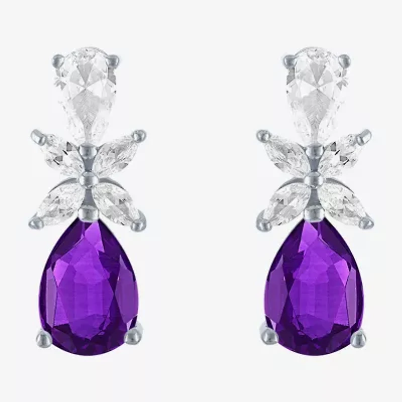 Gemstonel Sterling Silver Pear Drop Earrings