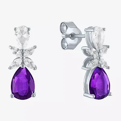 Gemstonel Sterling Silver Pear Drop Earrings