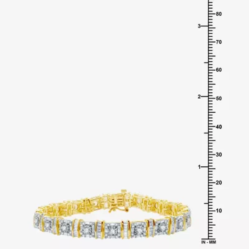Womens 5 CT. T.W. Natural White Diamond 10K Gold 7.5 Inch Tennis Bracelet